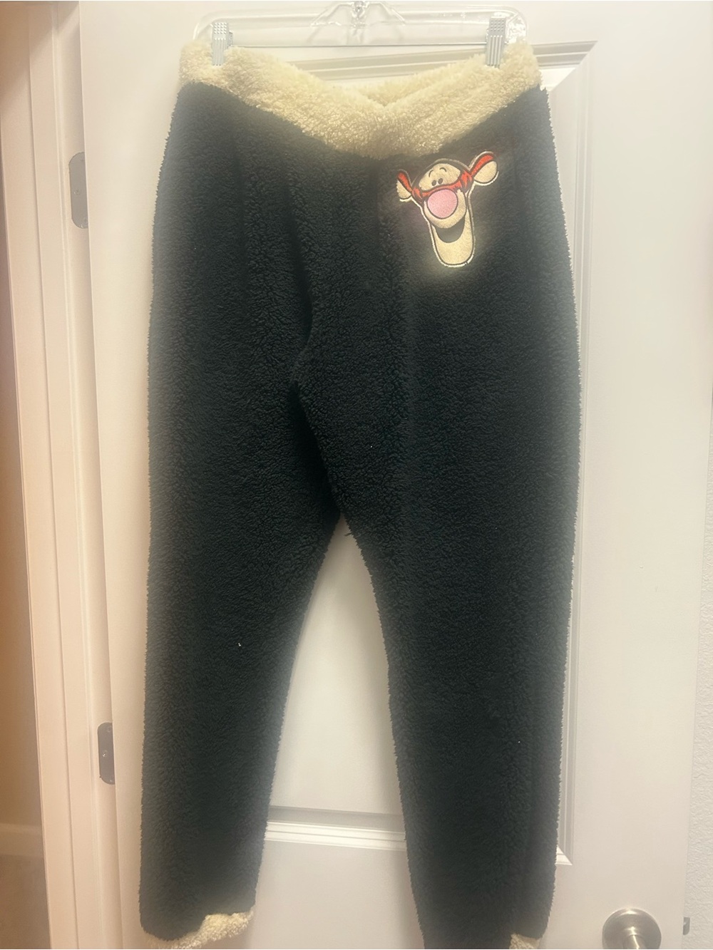 Disney Cream Sherpa Jacket with Dark Teal Trim and Pink Appliqué